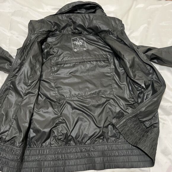 Mackage Dexter Packaway Hooded Windbreaker Bomber Jacket Gray Sz Youth L Kids - Picture 7 of 12